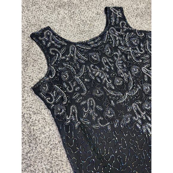 Jean For Joseph Le Bon Vintage Silk Sequined Formal Gown Women’s‎ size 18 Black - Picture 2 of 13